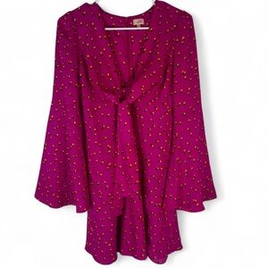 DVF West Collection Floral Bell Sleeve Dress